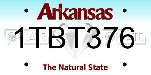 1TBT376 Arkansas License Plate