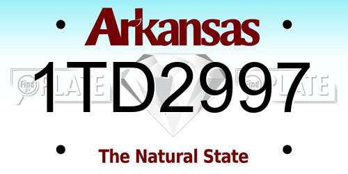 1TD2997 Arkansas License Plate
