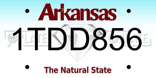 1TDD856 Arkansas License Plate