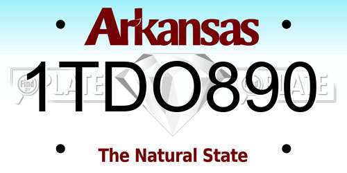 1TDO890 Arkansas License Plate