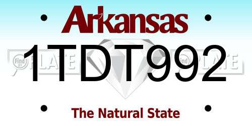 1TDT992 Arkansas License Plate