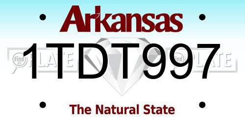 1TDT997 Arkansas License Plate