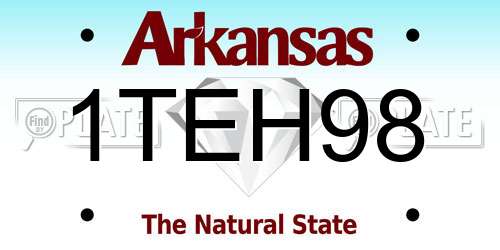 1TEH98 Arkansas License Plate