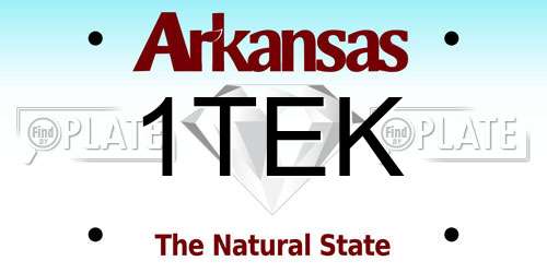 1TEK Arkansas License Plate