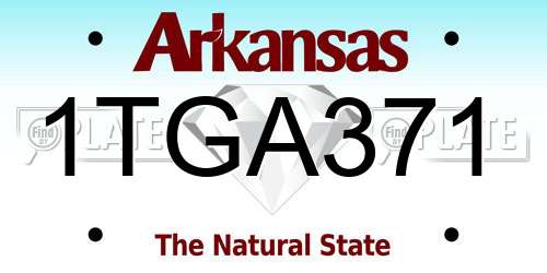 1TGA371 Arkansas License Plate