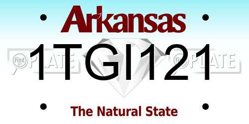 1TGI121 Arkansas License Plate