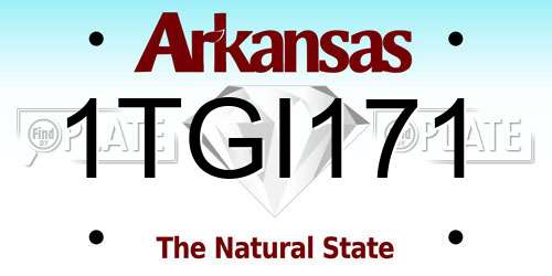 1TGI171 Arkansas License Plate