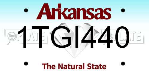 1TGI440 Arkansas License Plate