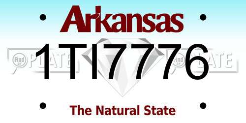 1TI7776 Arkansas License Plate