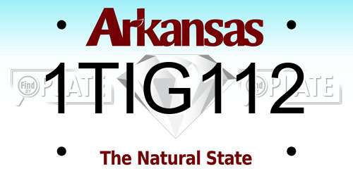 1TIG112 Arkansas License Plate