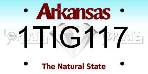 1TIG117 Arkansas License Plate
