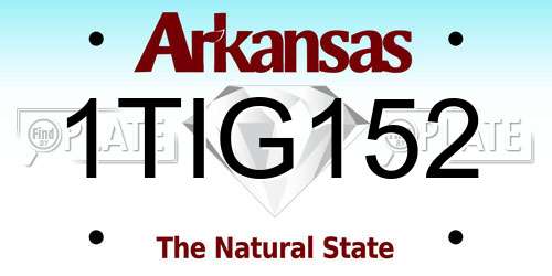 1TIG152 Arkansas License Plate