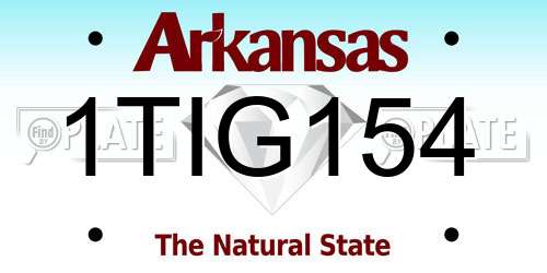 1TIG154 Arkansas License Plate