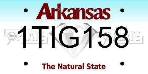 1TIG158 Arkansas License Plate