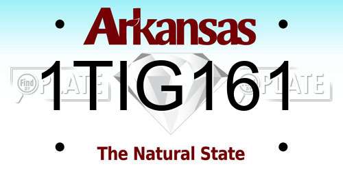 1TIG161 Arkansas License Plate