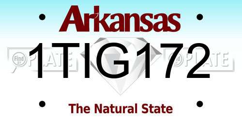 1TIG172 Arkansas License Plate