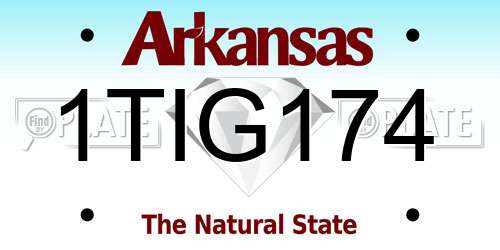 1TIG174 Arkansas License Plate