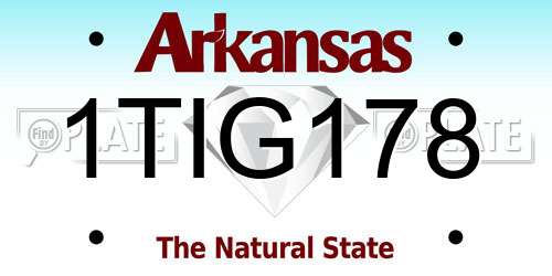 1TIG178 Arkansas License Plate