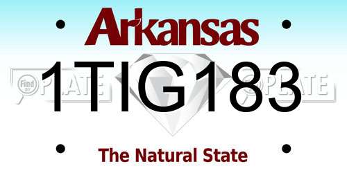 1TIG183 Arkansas License Plate