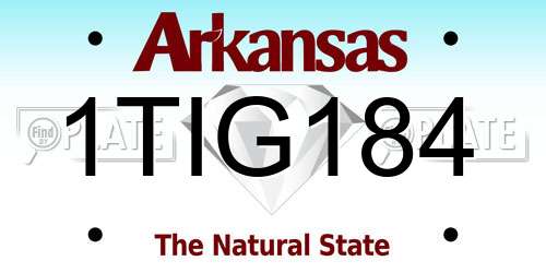 1TIG184 Arkansas License Plate