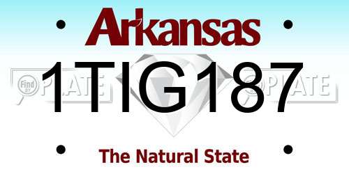 1TIG187 Arkansas License Plate