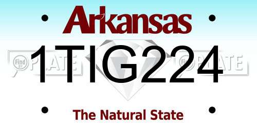 1TIG224 Arkansas License Plate
