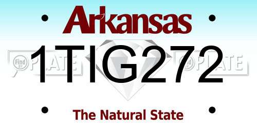 1TIG272 Arkansas License Plate