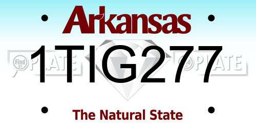 1TIG277 Arkansas License Plate
