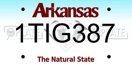 1TIG387 Arkansas License Plate