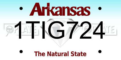 1TIG724 Arkansas License Plate