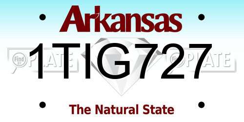 1TIG727 Arkansas License Plate