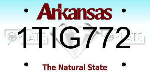 1TIG772 Arkansas License Plate