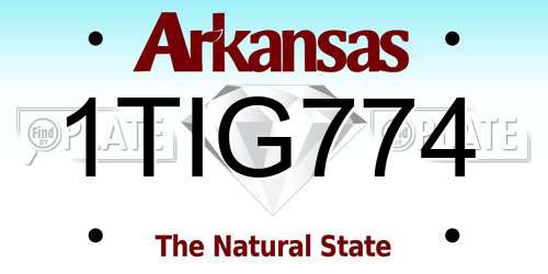 1TIG774 Arkansas License Plate