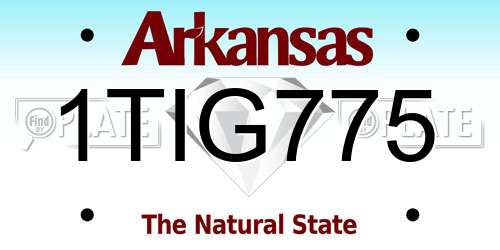 1TIG775 Arkansas License Plate