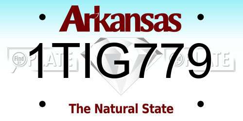 1TIG779 Arkansas License Plate