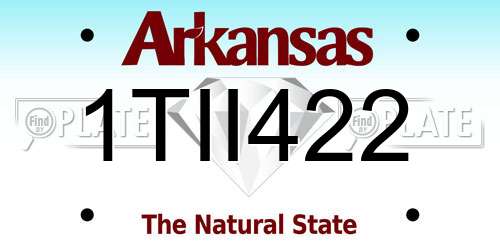 1TII422 Arkansas License Plate