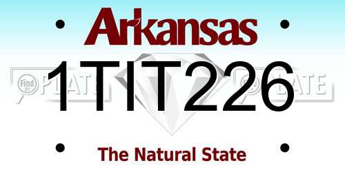 1TIT226 Arkansas License Plate