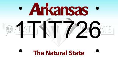 1TIT726 Arkansas License Plate