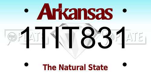 1TIT831 Arkansas License Plate