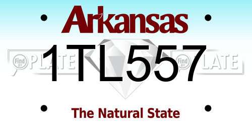1TL557 Arkansas License Plate