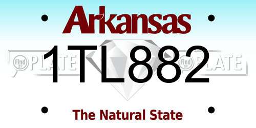 1TL882 Arkansas License Plate