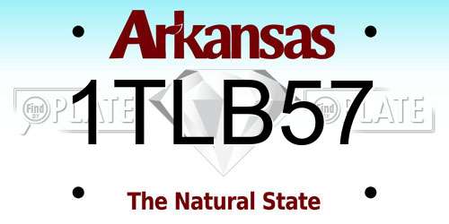 1TLB57 Arkansas License Plate