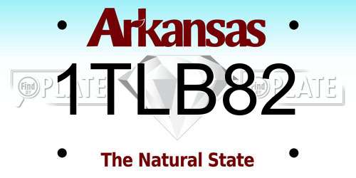 1TLB82 Arkansas License Plate