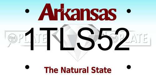 1TLS52 Arkansas License Plate