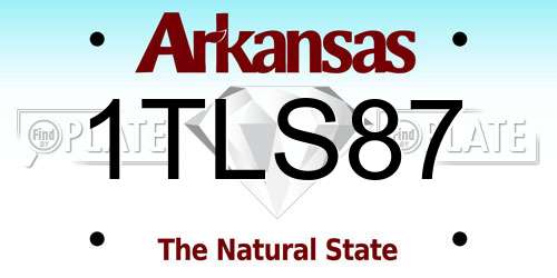 1TLS87 Arkansas License Plate