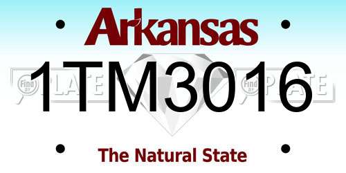 1TM3016 Arkansas License Plate