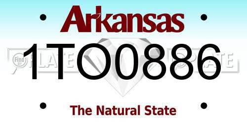 1TO0886 Arkansas License Plate
