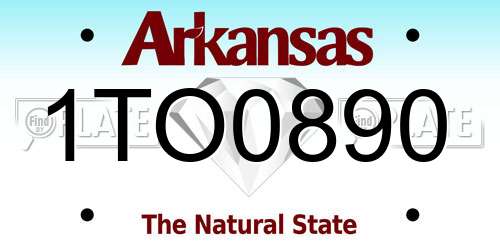 1TO0890 Arkansas License Plate