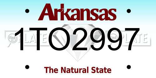 1TO2997 Arkansas License Plate