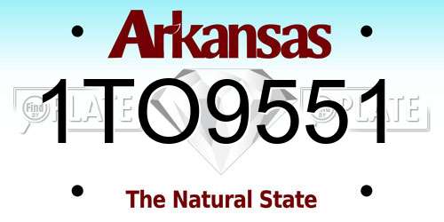 1TO9551 Arkansas License Plate